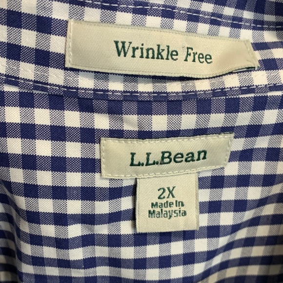 L.L. Bean Blue and White Checkered Shirt - Picture 2 of 7